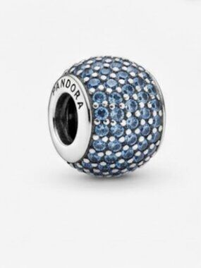 Authentic Pandora Enchanted Crystal Charm Blue Crystals S925 Silver NWOT RETIRED